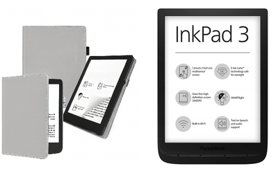 Чехол CRAYTON для Pocketbook Inkpad 3 PB740 – стиль, защита, цвет Silver