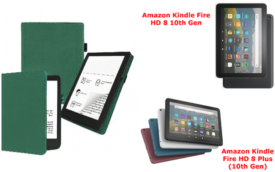 Чехол CRAYTON для Amazon Kindle Fire HD 8 10th Gen, Fire HD 8 Plus (10th Gen) – стиль, защита, цвет Green