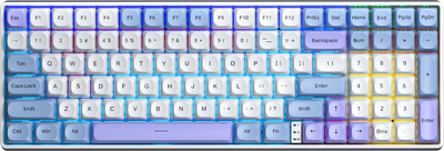 Клавіатура бездротова AULA S100pro KRGD Red Switch Bluetooth/2.4G/Type-C White - Blue Rainbow (6948391205762)