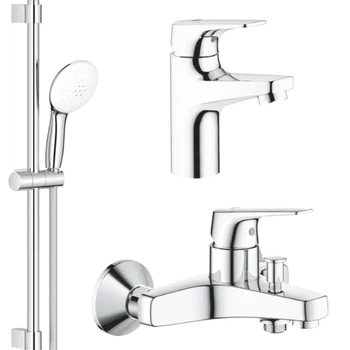 Комплект змішувачів для ванни 3 в 1 Grohe Bau Flow хром (UA121624S1)