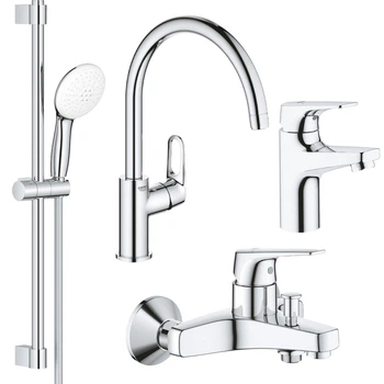 Комплект змішувачів 4 в 1 Grohe Bau Flow хром (UA121640K1)