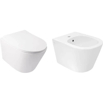 Комплект Qtap Swan 2 в 1: унітаз підвісний Rimless + біде підвісне