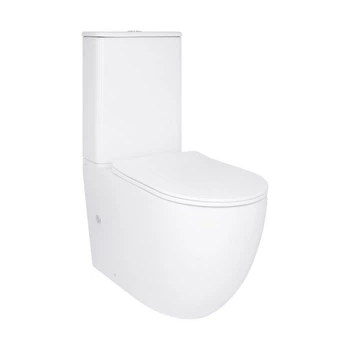 Унітаз підлоговий Qtap Robin New безобідковий з сидінням Soft close білий (QT13226083AW)