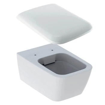 Унітаз підвісний лійкоподібний Geberit iCon Square Rimfree з кришкою, білий (201950000/571910000)