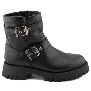 Ботинки с пряжками Casual negro (4022_39) черная кожа