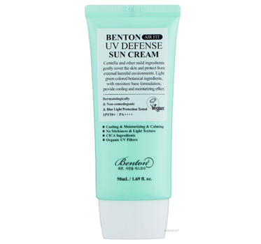 Солнцезащитный крем с цинтелой SPF50+ Benton Air Fit UV Defense Sun Cream 50 мл