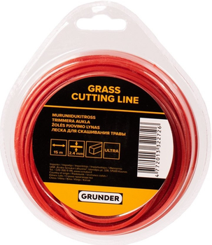 Волосінь тримерна Grunder 15 м х 2.4 мм (SQUARE_PRO_2.4_X)