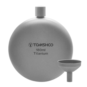 Титановая фляга Premium Tomshoo 180 мл с лейкой для алкогольных напитков, легкая фляга из титана для походов