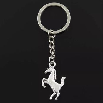 Брелок металлический для ключей, сумок, рюкзаков "Лошадь / Horse" Серебристый