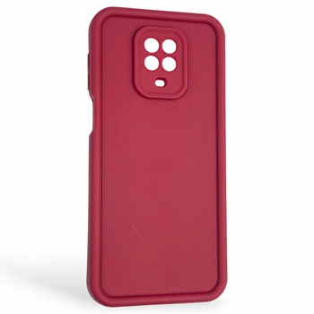 Чехол силиконовый Soft Touch для Xiaomi Redmi Note 9 Pro бордовый (Полная защита камеры)