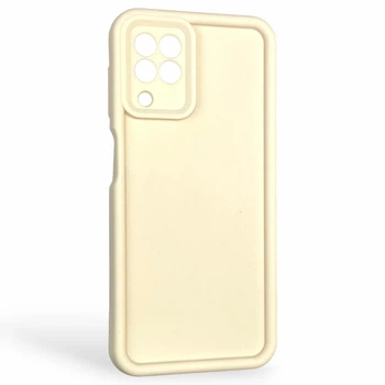 Чехол силиконовый Soft Touch для Samsung Galaxy M32 4G (SM-M325F) молочный (Полная защита камеры)