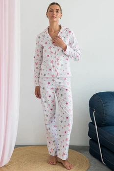 Пижама Forli Пижамный костюм из фланели с брюками Rose Galaxy XS Белый FL0057-25-69_XS