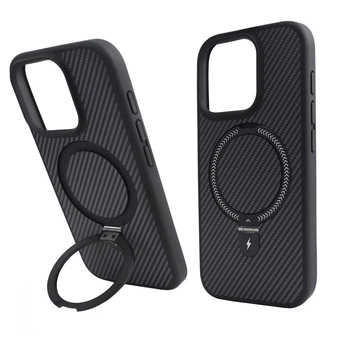Чехол Nofelet Carbon Case с MagSafe для iPhone 16 Pro Max черный противоударный аксессуар для защиты телефона