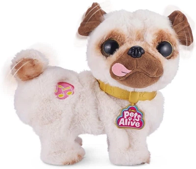 Інтерактивне плюшеве цуценя Zuru Pets Alive Mops Poppy танцюючий песик Мопс Поппі 9521