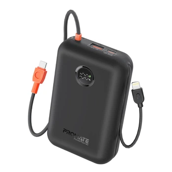 УМБ Promate PowerPod-30 30000 mAh, USB-C/USB-А порт, USB-C/Lightning конектори Black (powerpod-30.black)