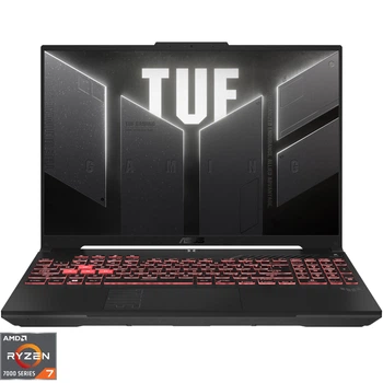 Ноутбук Ігровий ASUS TUF A16 AMD Ryzen™ 7 7445HS pana la 4. 70 GHz, 16'', Full HD+, WUXGA, 144Hz, IPS, 16GB DDR5 RAM, 512GB SSD, NVIDIA® GeForce RTX™ 4050 6GB GDDR6, No OS, Mecha сірий