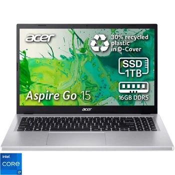 Ноутбук Acer Aspire Go 15 AG15- 71P- 757J Intel Core i7- 13620H до 4. 9GHz, 15. 6'', Full HD, IPS, 16GB DDR5 RAM, 1TB SSD, Intel UHD, Pure Silver