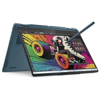 Ноутбук Lenovo Yoga 7 2- в- 1 14AKP10 AMD Ryzen™ AI 5 340 до 4, 8 ГГц, 14 дюймів WUXGA, OLED, сенсорним екраном, 16 ГБ LPDDR5x, 512 ГБ SSD, графікою AMD Radeon™ 840M, Windows® 11 Home, Tidal Teal