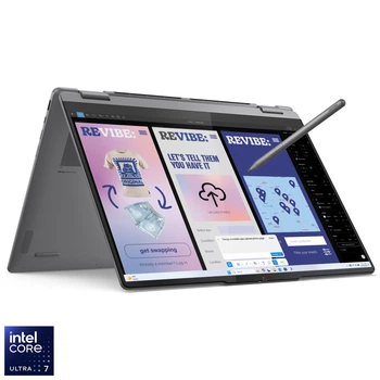 Ноутбук Lenovo Yoga 7 2- в- 1 16ILL10 Intel® Core Ultra 7 256 В до 4, 8 ГГц, 16 2, 8 К, WQXGA+, OLED, 120 Гц, сенсорным экраном, 16 ГБ LPDDR5x, 512 ГБ SSD, графикой Intel® Arc™, Windows 11 Home, Luna Grey