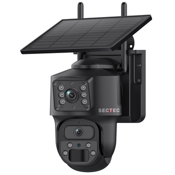 Автономная 4G камера Sectec ST-537-6M-4G-EU с сим-картой, ночным видением и солнечной черной панелью.