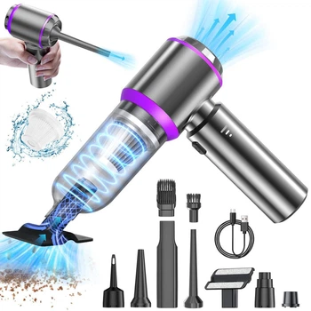 Мощный Ручной Пылесос Suiti ST-6653 18000 Pa 6000 mAh Purple Беспроводной для Автомобиля, Дома и Компьютера, с функцией Воздуходувка