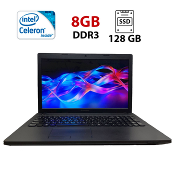 Ноутбук Б-клас Lenovo G500 / 15.6" (1366x768) TN / Intel Celeron 1005M (2 ядра по 1.9 GHz) / 8 GB DDR3 / 128 GB SSD / Intel HD Graphics / WebCam б/в