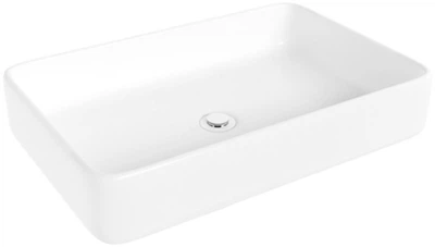 Раковина Helmken 84261000 61.5 см белая + донный клапан Click-Clack белый матовый + сифон