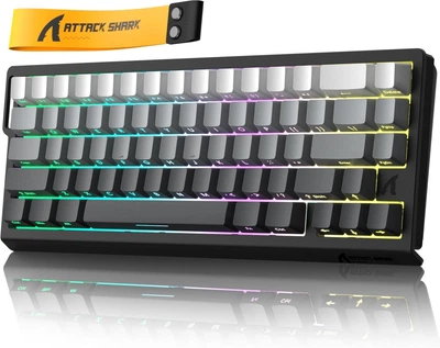 Ігрова Клавіатура ATTACK SHARK X68 HE Black gradient Магнітні світчі. Дротова 8000Hz/s. RGB Підсвічування, 68 keys, Switch 0.1mm. Rapid Trigger