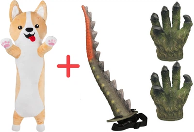 Набір Іграшка м'яконабивна Inka Toys Коргі лежебока 23х14х76 см + Лапи та хвіст Zhorya Динозавр (4820266221225/6902241808213)