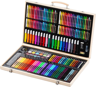 Художній набір для малювання Free & Easy у дерев’яній валізці 180 ел (8720573114837)