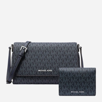 Набір сумка крос-боді + гаманець жіночий із штучної шкіри Michael Kors 762715819 Синій (1159845995)