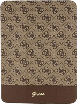 Etui z klapką Guess 4G Stripe Allover GUFC11PS4SGW do Apple iPad 10.9" Brązowy (3666339111571) (955555907135840) - Outlet