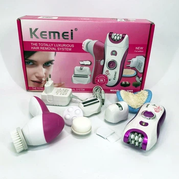 Женский эпилятор Kemei KM-3066 6 в 1 с массажером и уходом за кожей