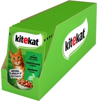 Упаковка влажного корма для котов Kitekat с Кроликом в соусе 28 шт по 85 г (5900951307911)