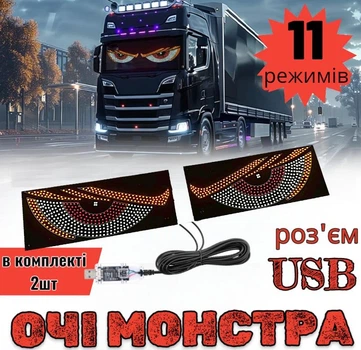 Led підсвічування для салону Очі диявола Red Yellow White світлодіодна панель Devil Eyes в машину