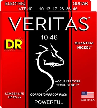 Струни для електрогітари 6 шт DR VTE-10 Veritas Quantum Nickel Electric 10/46