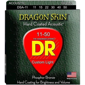 Струни для акустичної гітари DR DSA-11 Dragon Skin K3 Coated 11/50