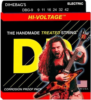 Струни для електрогітари DR DBG-9 Dimebag Darrell Hi Voltage Nickel Plated Light Electric Strings 9/42
