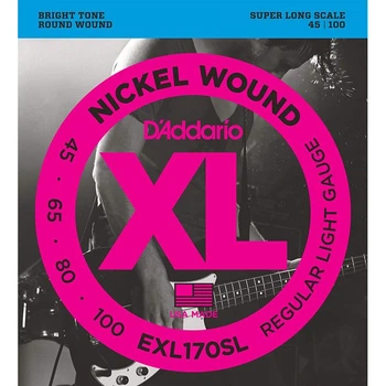 Струны для бас-гитары D'Addario EXL170SL Nickel Wound Regular Light Super Long Scale 45/100