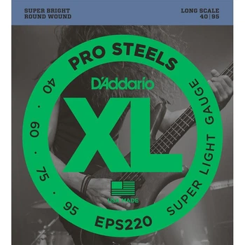 Струны для бас-гитары D'Addario EPS220 Pro Steels Super Light Electric Bass Strings 40/95