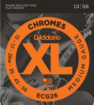 Струни для електрогітари D'Addario ECG26 Chromes Flat Wound Medium 13/56