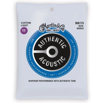 Струны для акустической гитары Martin MA175 80/20 Bronze Custom Light Acoustic Guitar Strings 11/52