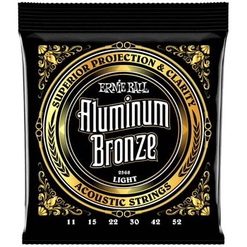 Струни для акустичної гітари Ernie Ball 2568 Light Acoustic Aluminum Bronze 11/52