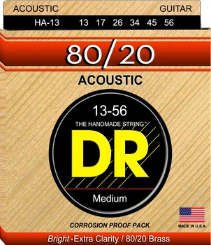 Струны для акустической гитары DR HA-13 Hi-Beam 80/20 Bronze Medium 13/56