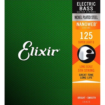 Струна Elixir 15425 Nanoweb Coated Nickel Plated Steel Single Electric Bass String Super Light B 125