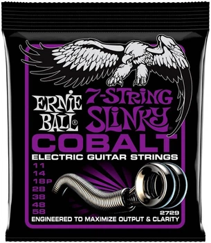 Струны для электрогитары Ernie Ball 2729 7-String Cobalt Slinky 11/58