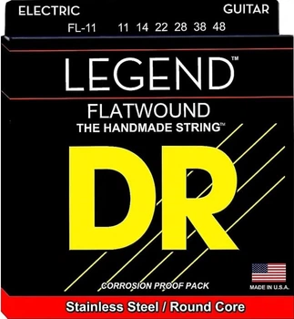 Струни для електрогітари DR FL-11 Legend Flatwound Light Electric Guitar Strings 11/48