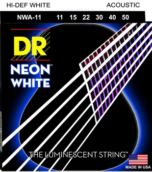 Струны для акустической гитары DR NWA-11 Hi-Def Neon White K3 Coated 11/50