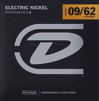 Струни для електрогітари Dunlop DEN0962 Light Nickel Plated Steel Electric Guitar 7 Strings 9/62