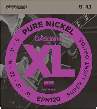 Струны для электрогитары D'Addario EPN120 Pure Nickel Super Light 9/41